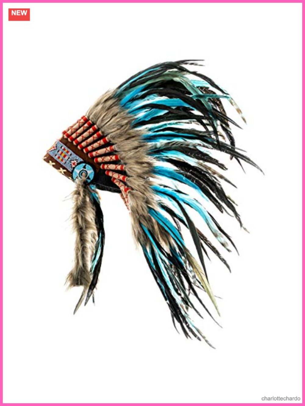 Handmade Feather Headdress Leather Headband One Size